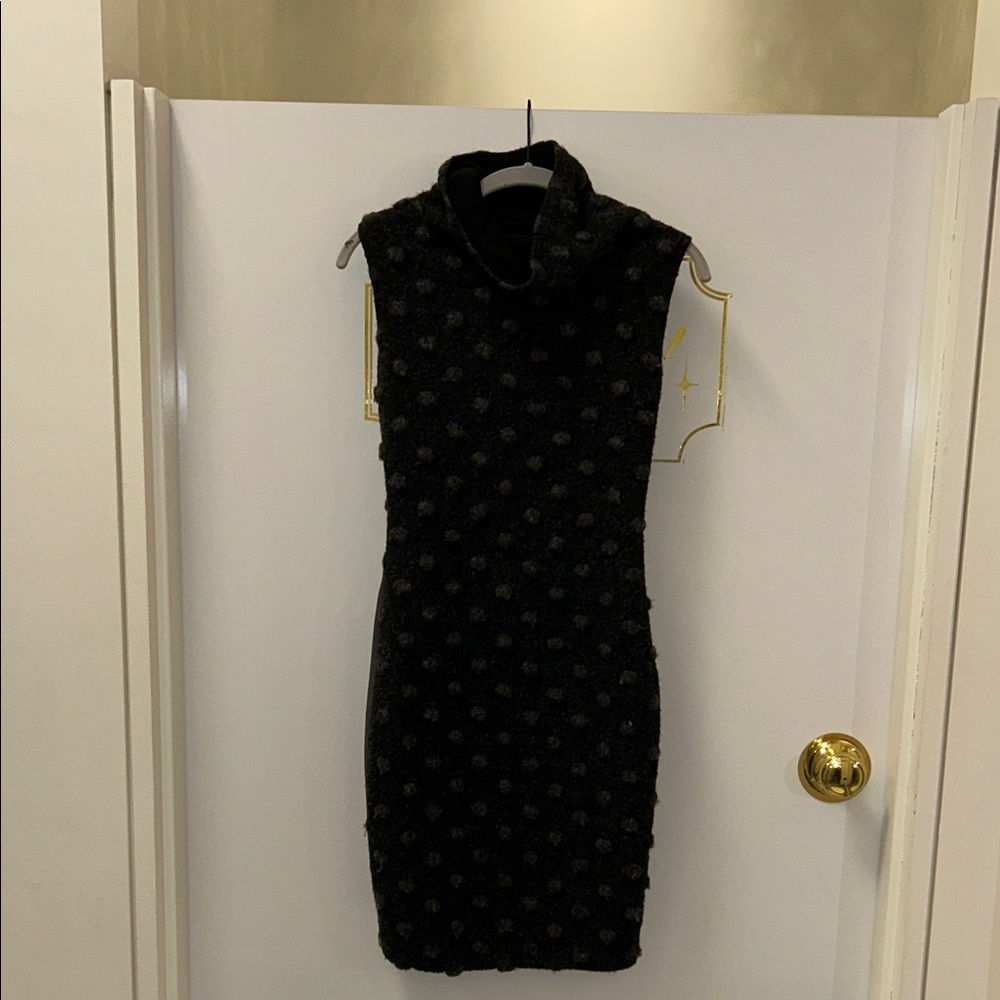 Chic Black Textured Mini Dress